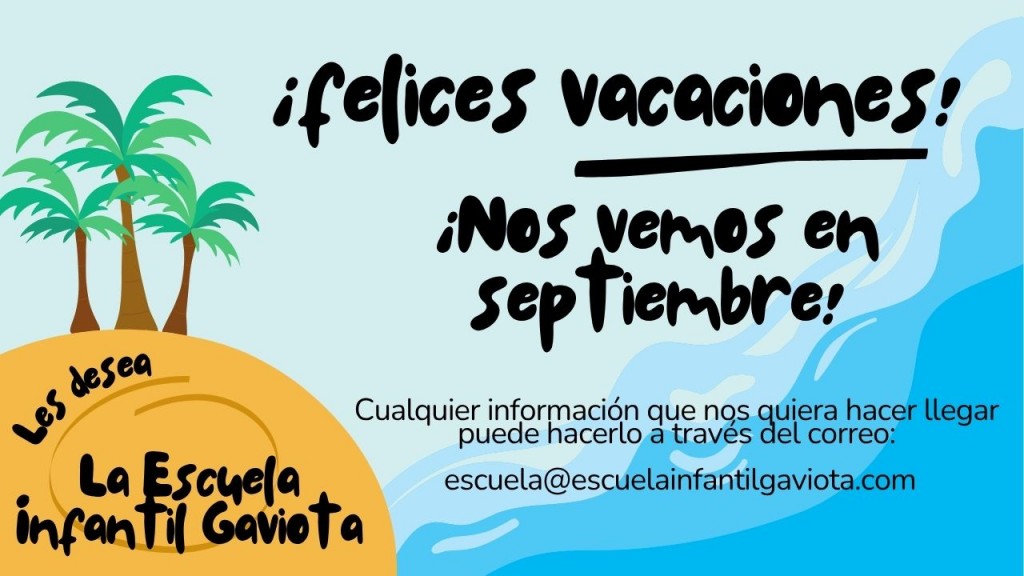 Fondo para Zoom Felices Vacaciones Colorido Celeste