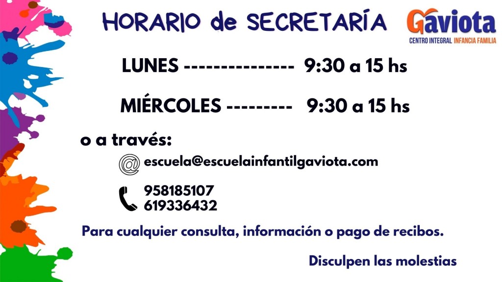 horario de secretaria